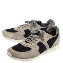 Pre Owned حذاء رياضي فالنتينو هيف شبك وسويدي أسود/ رمادي مقاس 42.5