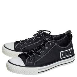 Pre Owned حذاء رياضي فالنتينو غيغيز مطاط وشبك أبيض وأسود منخفض من أعلى مقاس 41