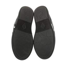 Valentino Black/White Leather And Nylon Fabric VLTN Low Top Sneakers Size 43