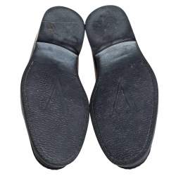 Valentino Black Leather V Logo Slip On Loafers Size 41
