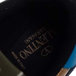 Pre Owned حذاء رياضي فالنتينو روك رانر كانفاس وسويدي نمط مموه متعدد الألوان مقاس 42