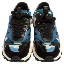 مملوكة مسبقًا حذاء رياضي فالنتينو باونس شبكة وسويدي متعدد الألوان بعنق منخفض مقاس 43