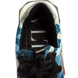 مملوكة مسبقًا حذاء رياضي فالنتينو باونس شبكة وسويدي متعدد الألوان بعنق منخفض مقاس 43