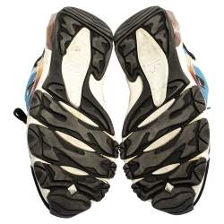 مملوكة مسبقًا حذاء رياضي فالنتينو باونس شبكة وسويدي متعدد الألوان بعنق منخفض مقاس 43