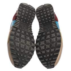 Pre Owned حذاء رياضي فالنتينو روكرونر جلد وسويدي متعدد الألوان كاموفلاغ مقاس 40