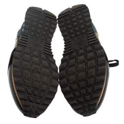 مملوكة مسبقًا Valentino Multicolor Suede And Leather Rockrunner Camouflage Sneakers Size 46