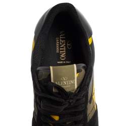 مملوكة مسبقًا Valentino Multicolor Suede And Leather Rockrunner Camouflage Sneakers Size 46