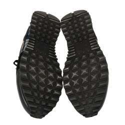 Pre Owned Valentino Multicolor Camouflage Print Suede And Leather Rockrunner Sneakers Size 45