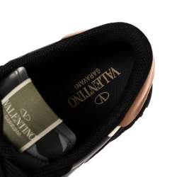 Pre Owned Valentino Multicolor Camouflage Print Suede And Leather Rockrunner Sneakers Size 45