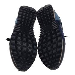 Pre Owned Valentino Multicolor Suede and Leather Rockrunner Star Low Top Sneakers Size 44