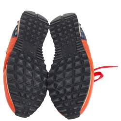 Pre Owned حذاء رياضي فالنتينو روك رانر شبكة وجلد برتقالي/أزرق مقاس 41