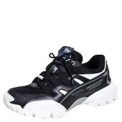 Valentino x Undercover Black Leather and Fabric Climber Sneakers Size 44