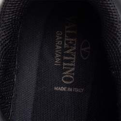 مملوكة مسبقًا حذاء رياضي فالنتينو روكرانر سويدي وجلد أسود مقاس 46