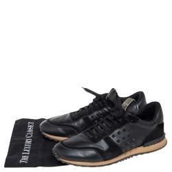 مملوكة مسبقًا حذاء رياضي فالنتينو روكرانر سويدي وجلد أسود مقاس 46