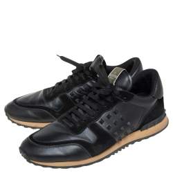 مملوكة مسبقًا حذاء رياضي فالنتينو روكرانر سويدي وجلد أسود مقاس 46