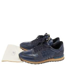 مملوكة مسبقًا حذاء رياضي فالنتينو منخفض من أعلى رروكرانر جلد وسويدي كحلي مقاس 43