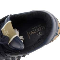 مملوكة مسبقًا حذاء رياضي فالنتينو منخفض من أعلى رروكرانر جلد وسويدي كحلي مقاس 43