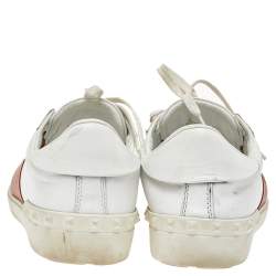Valentino White Leather Rockstud Low Top Sneakers Size 41.5