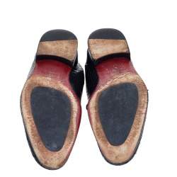 Pre Owned Valentino Black Perforated Leather Lace Up Derby Size 44