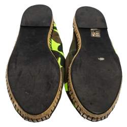 Pre Owned Valentino Green Camouflage Canvas Espadrille Flat Size 43