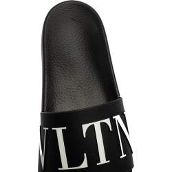 Valentino Black Rubber VLTN Pool Slide Flat Size 42