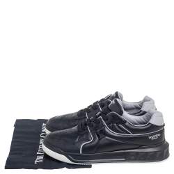Valentino Black Leather One Stud Low-Top Sneakers Size 42
