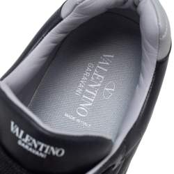 Valentino Black Leather One Stud Low-Top Sneakers Size 42