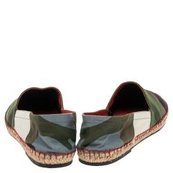 Pre Owned Valentino Multicolour Camouflage Canvas Espadrilles Flats Size 40