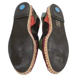 Pre Owned Valentino Multicolour Camouflage Canvas Espadrilles Flats Size 40