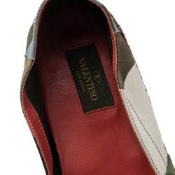 Pre Owned Valentino Multicolour Camouflage Canvas Espadrilles Flats Size 40