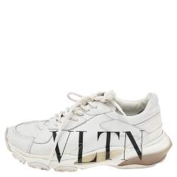 Valentino White Leather VLTN Bounce Sneakers Size 43