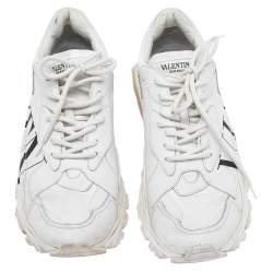Valentino White Leather VLTN Bounce Sneakers Size 43