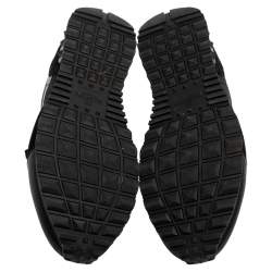 Valentino Black Leather, Canvas and Suede Rockrunner Low-Top Sneakers Size 42