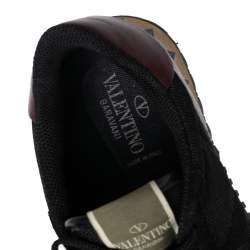 Pre Owned Valentino Multicolor Leather, Mesh and Suede Rockrunner Low-Top Sneakers Size 40