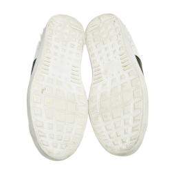Valentino White/Green Leather Low Top Sneakers Size 42
