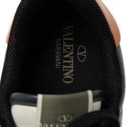 Valentino Multicolor Camouflage Leather, Canvas and Suede Rockrunner Low-Top Sneakers Size 43