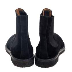 Pre Owned Valentino Black Suede Studded Chelsea Boots Size 41