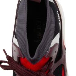 Valentino Multicolor Knit Fabric, Suede and Leather Sound High Top Sneakers Size 43 