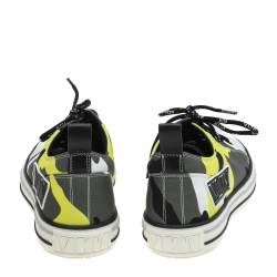 Valentino Multicolor Camouflage Print Canvas And Rubber Cap Toe Low Top Sneakers Size 40