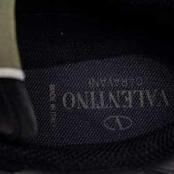 Valentino Black Leather and Suede Rockrunner Sneakers Size 43