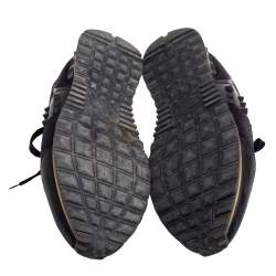 Valentino Black Leather and Suede Rockrunner Sneakers Size 43