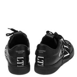 مملوكة مسبقًا Valentino Black Leather VL7N Low-Top Sneakers Size 44.5