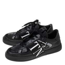 مملوكة مسبقًا Valentino Black Leather VL7N Low-Top Sneakers Size 44.5