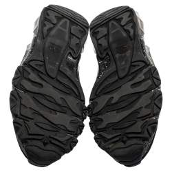 Valentino Black Leather And Suede Bounce Sneakers Size 42