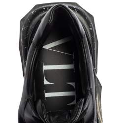 Valentino Black Leather And Suede Bounce Sneakers Size 42