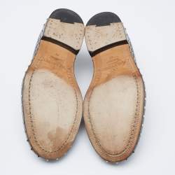 Pre Owned Valentino Black Leather Rockstud Lace Up Derby Size 41