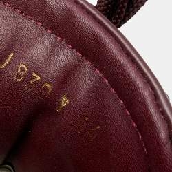 Pre Owned Valentino Burgundy/Blue Leather Rockstud Low Top Sneakers Size 44