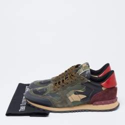 Valentino Multicolor Suede And Leather Rockstud Rockrunner Sneakers Size 45