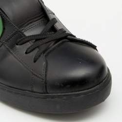 Pre Owned Valentino Black Leather Undercover Jun Takahashi Open Low Top Sneakers Size 45