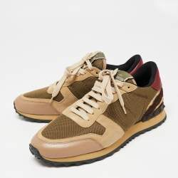 Valentino Multicolor Mesh And Leather Rockrunner Low Top Sneakers Size 40